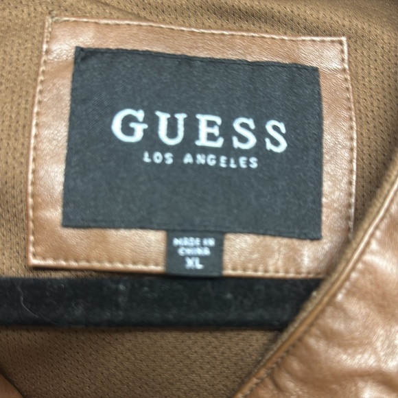 Guess Coat Men’s XL Brown with Silver Zippers. Knit at arms. - Picture 2 of 12